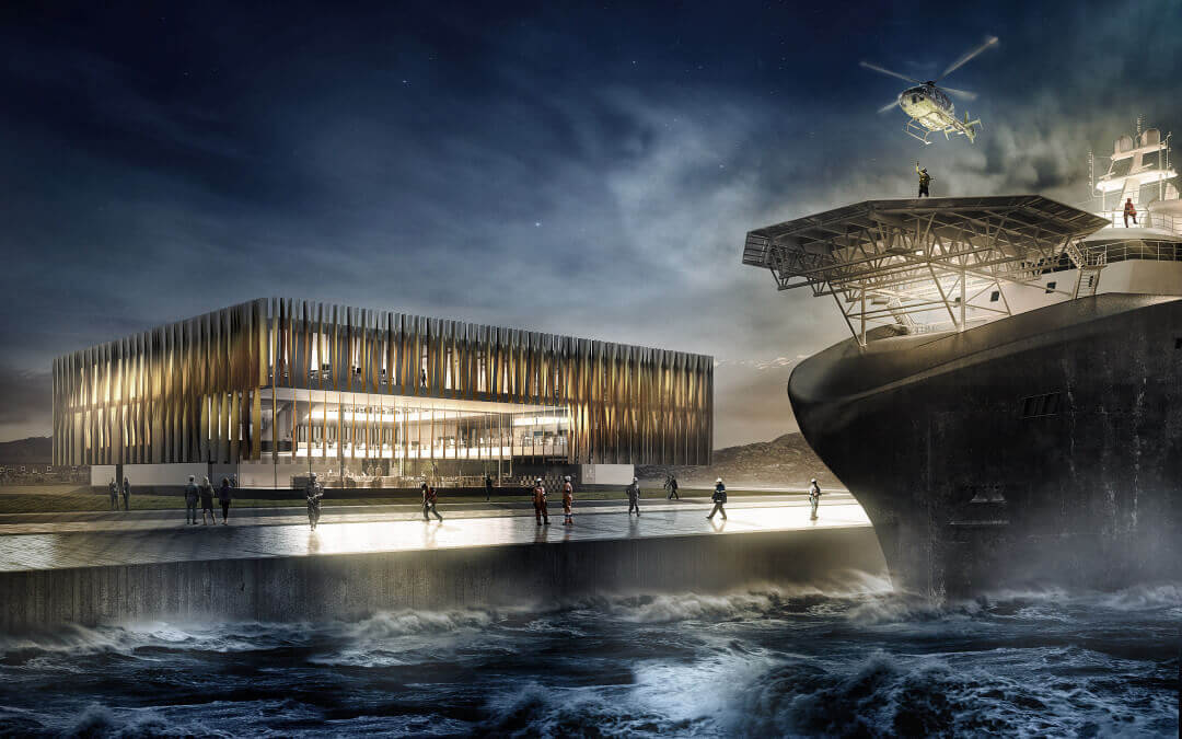 Olympic Shipping HQ competition illustration in Norway